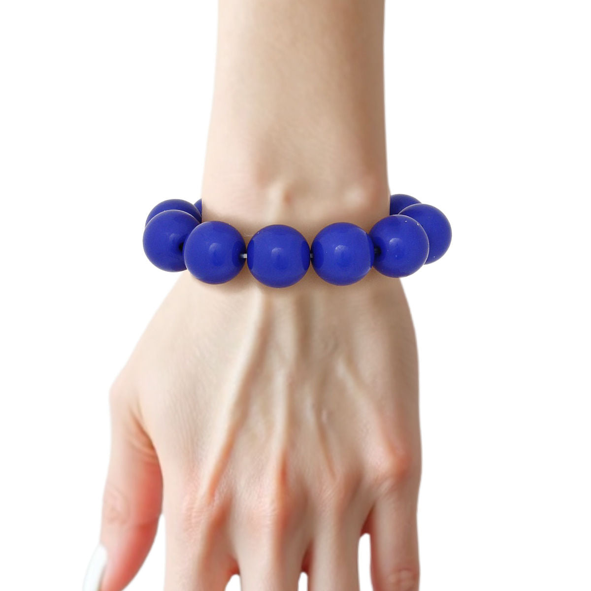Bracelet Royal Blue Ball Bead Stretch for Women