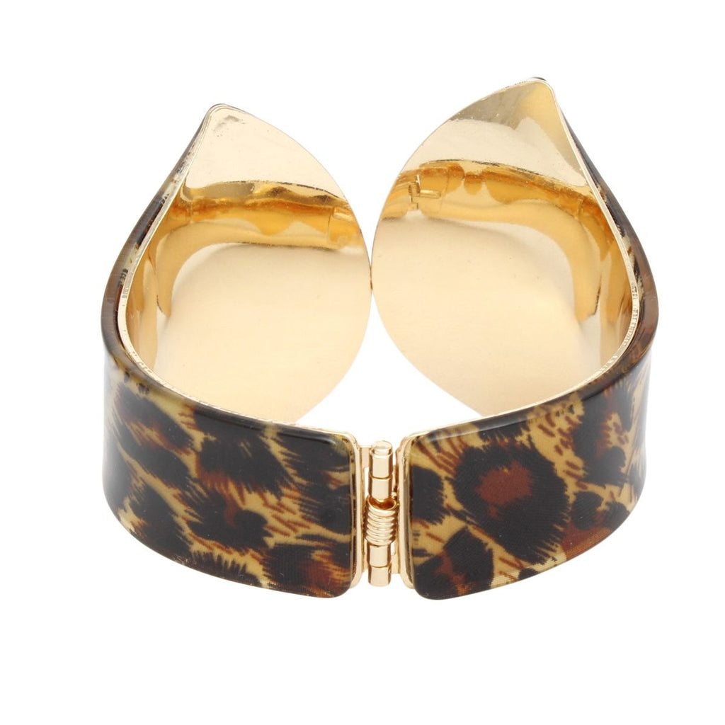 Cuff Leopard Print Pointed Hinge Bracelet Women