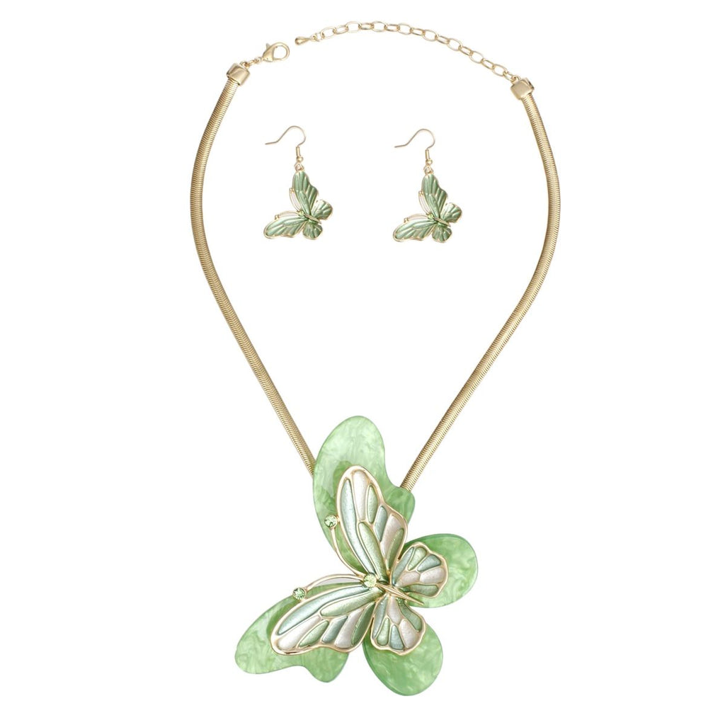 Pendant Green Butterfly 3D Necklace for Women