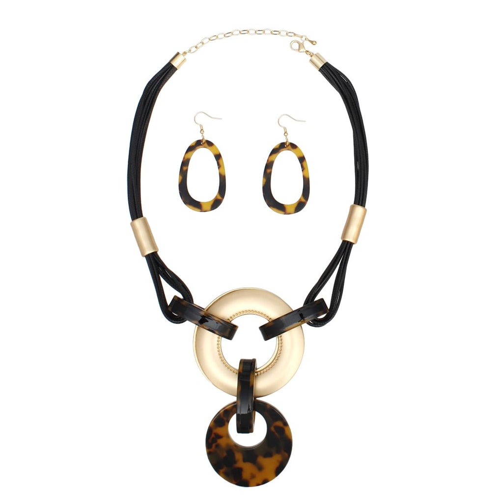 Pendant Jungle Luxe Gold Leopard Cord Necklace