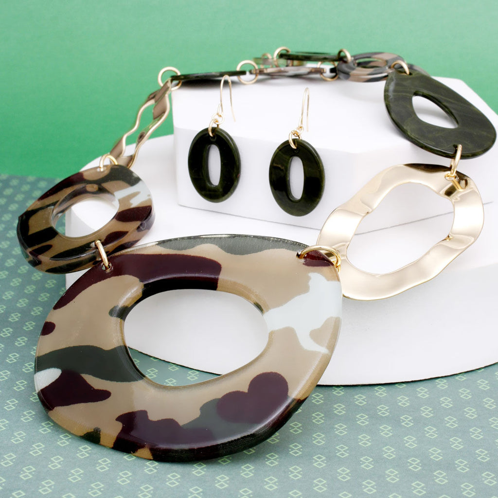 Link Collar Warrior Chic Camouflage Necklace