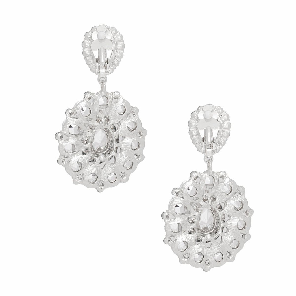 Clip On Brilliant Purple Teardrop Crystal Earrings