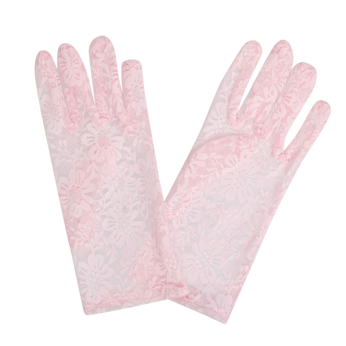 Pink Lace Short Formal Gloves AKA for Women