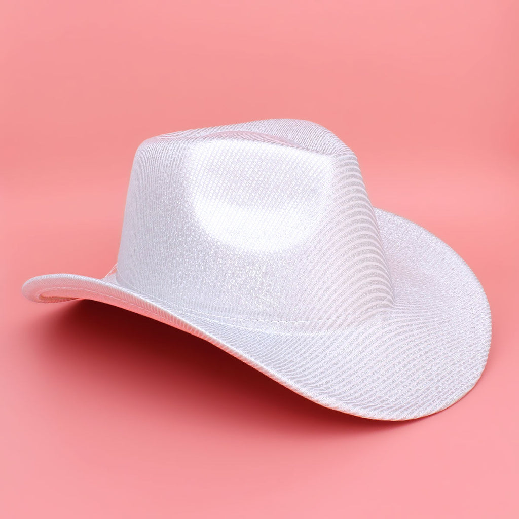 Cowboy Hat White Iridescent Stripe Fashion Hat