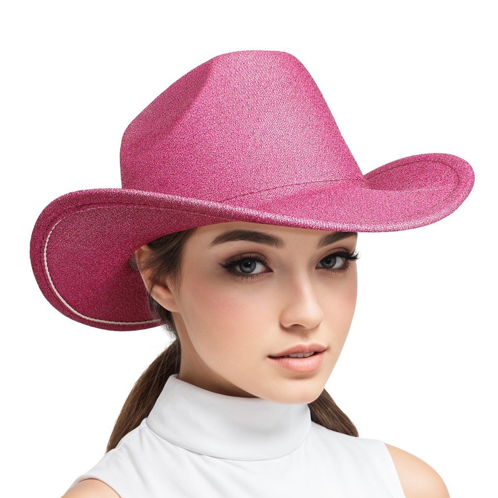 Cowboy Hat Fuchsia Glittery Rodeo Style for Women