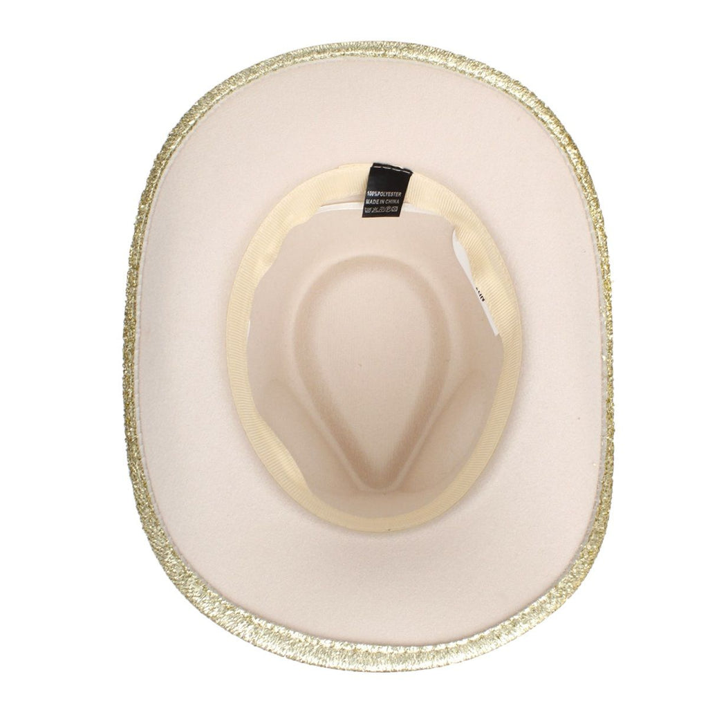 Cowboy Hat Gold Metallic Glittering Fashion Hat