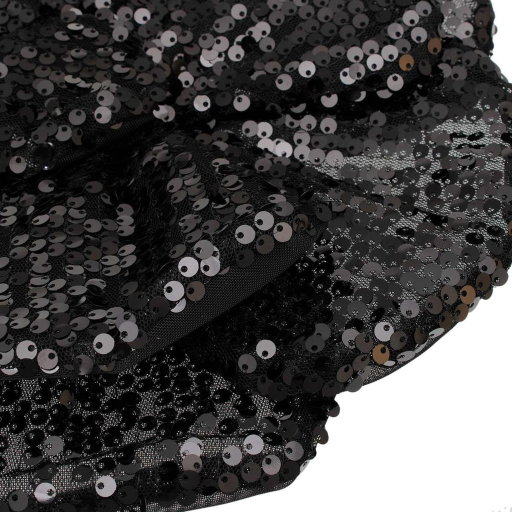 XL Flower Black Sequin Hair Clip Headband Brooch