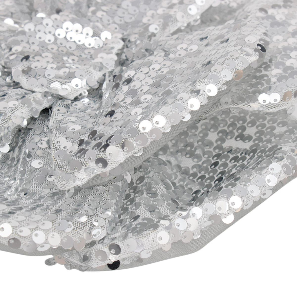 XL Flower Silver Sequin Hair Clip Headband Brooch