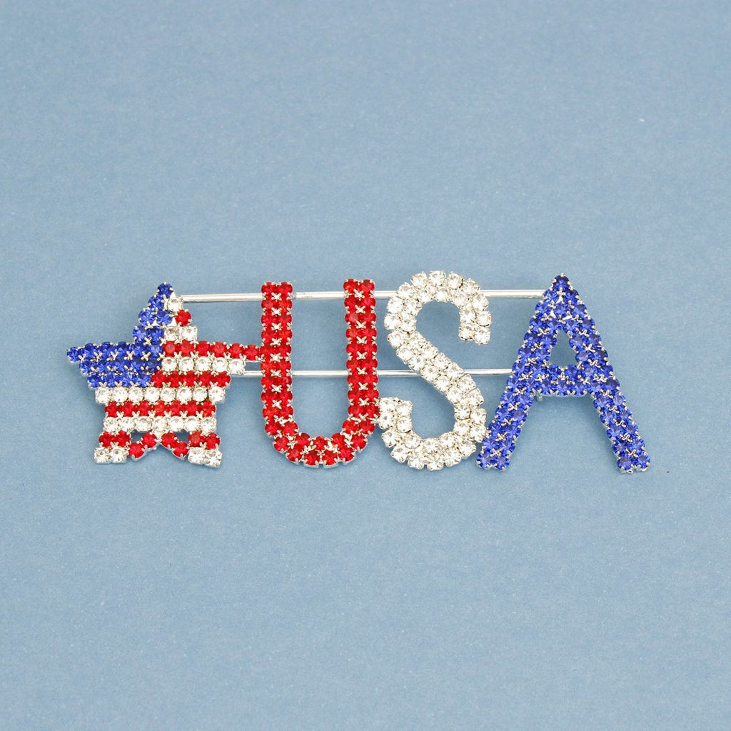 Patriotic Star spangled USA Glam Brooch for Women