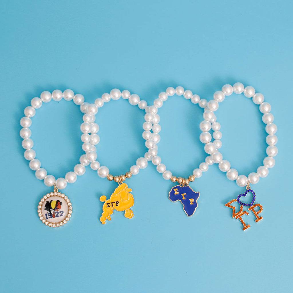 Blue Gold Cream Pearl SGHRO Bracelet Set