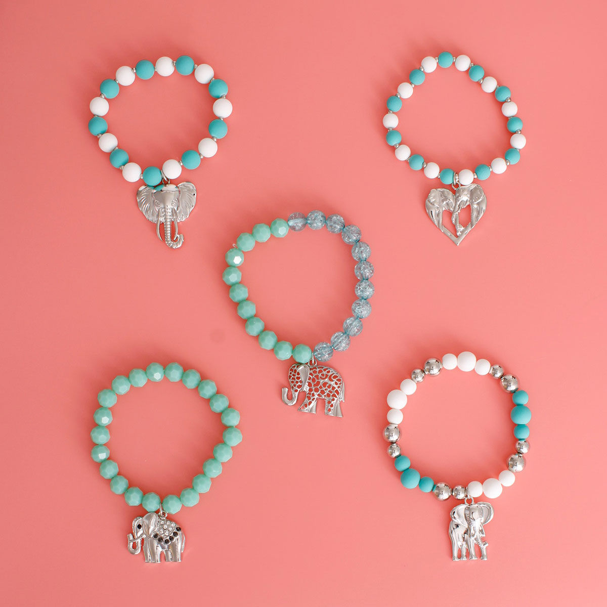 Mixed Turquoise Elephant Bracelets