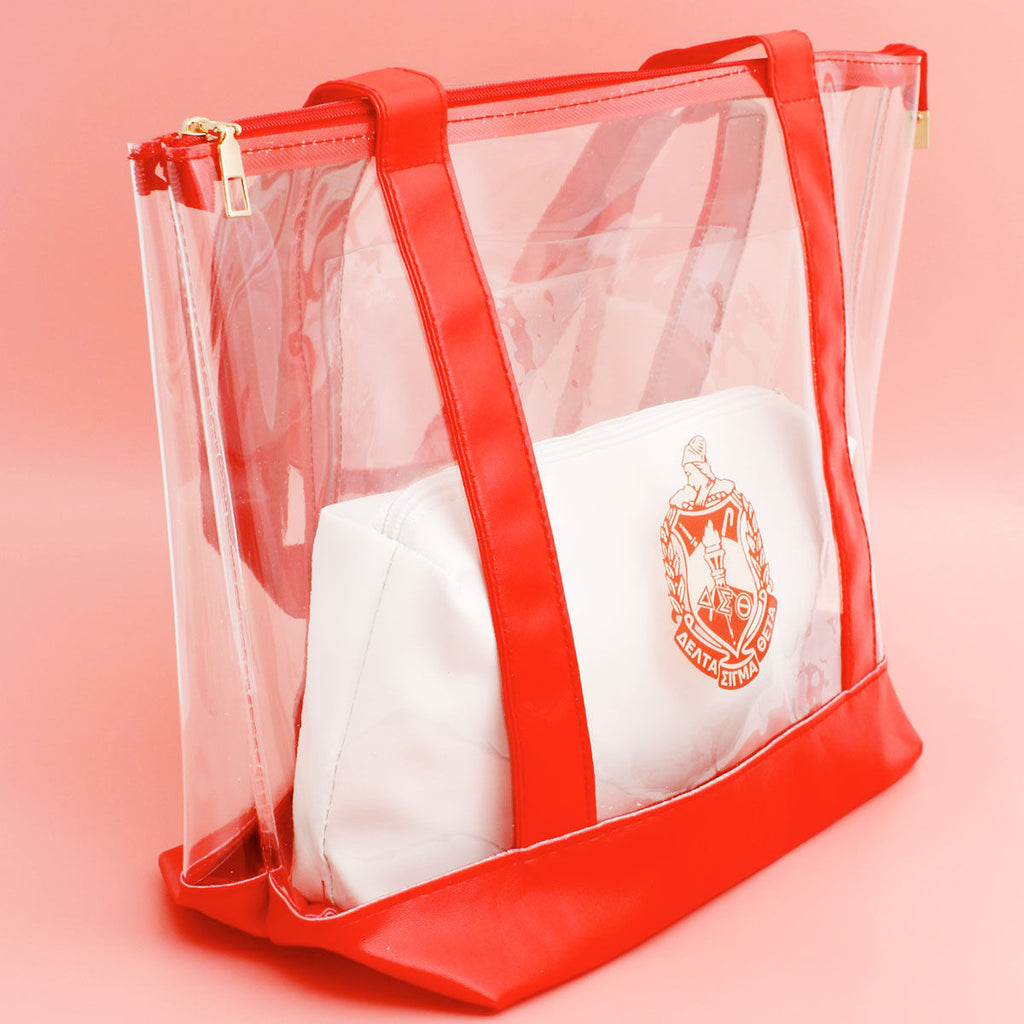 Tote Red Clear DST Sorority Bag for Women