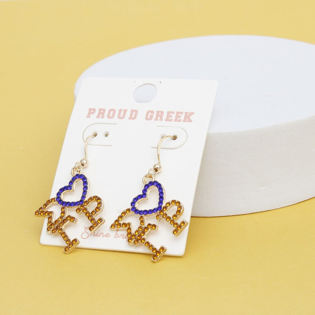 SGRHO Greek Heartfelt Pride Bling Fish Hooks