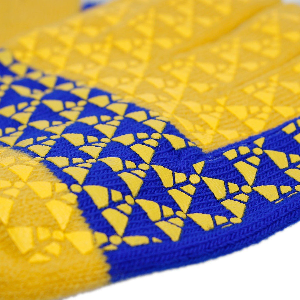 SGRHO Yellow Blue Touch and Grip Knit Winter Gloves
