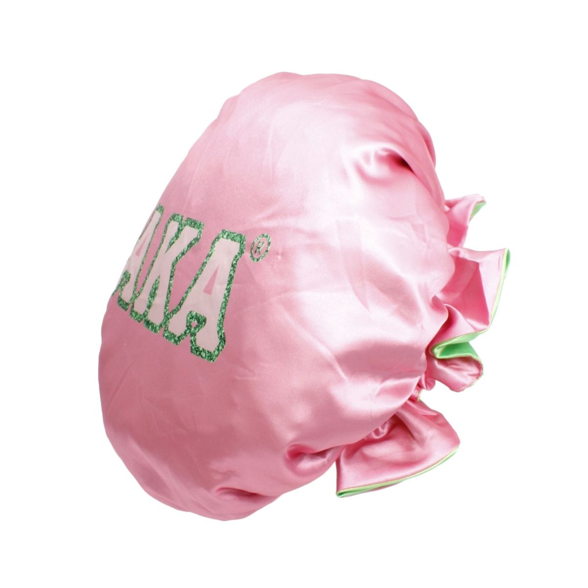 AKA Sorority Pink Green Satin Sleep Bonnet Cap