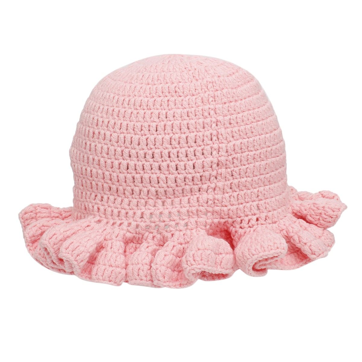 AKA Sorority Pink Crochet Ruffle 1908 Bucket Hat