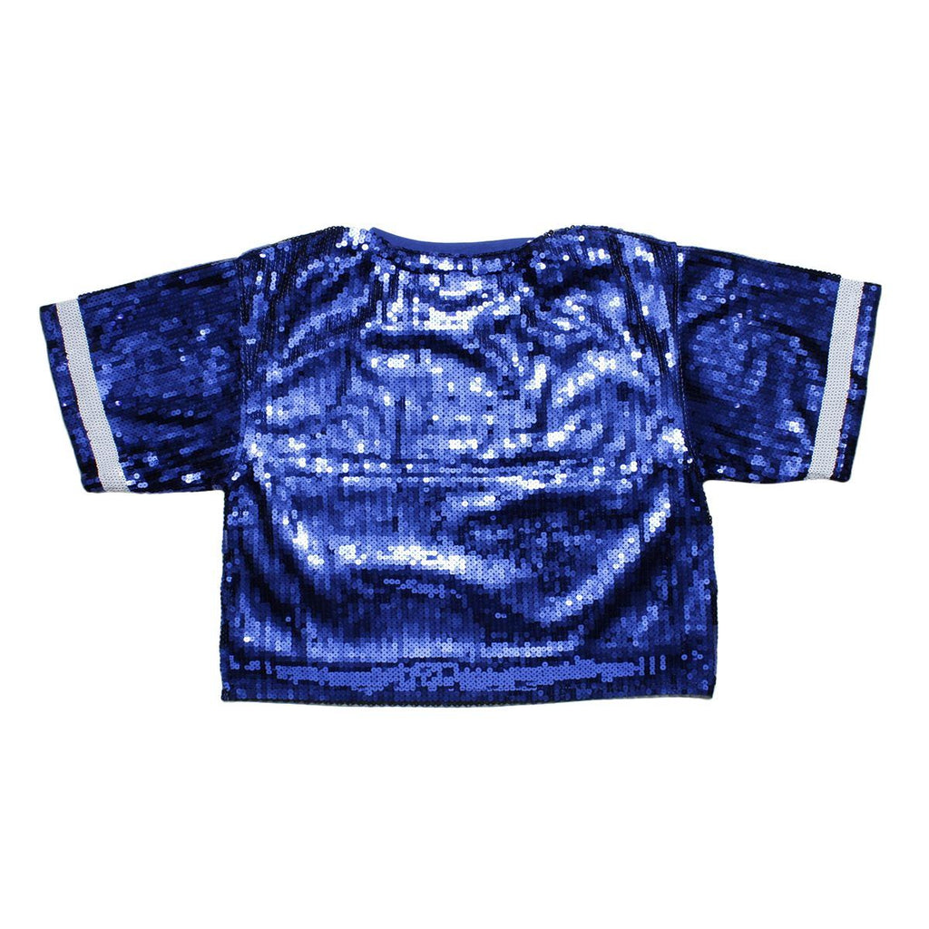 Jersey ZPB Blue White Sequin GAME DAY Crop Top