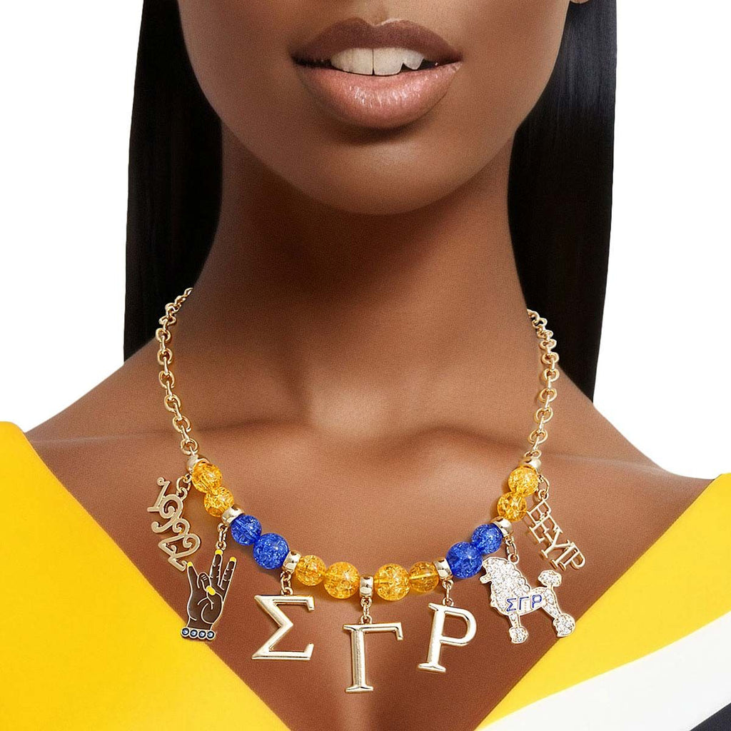 Blue Bead Sigma Necklace SGRHO