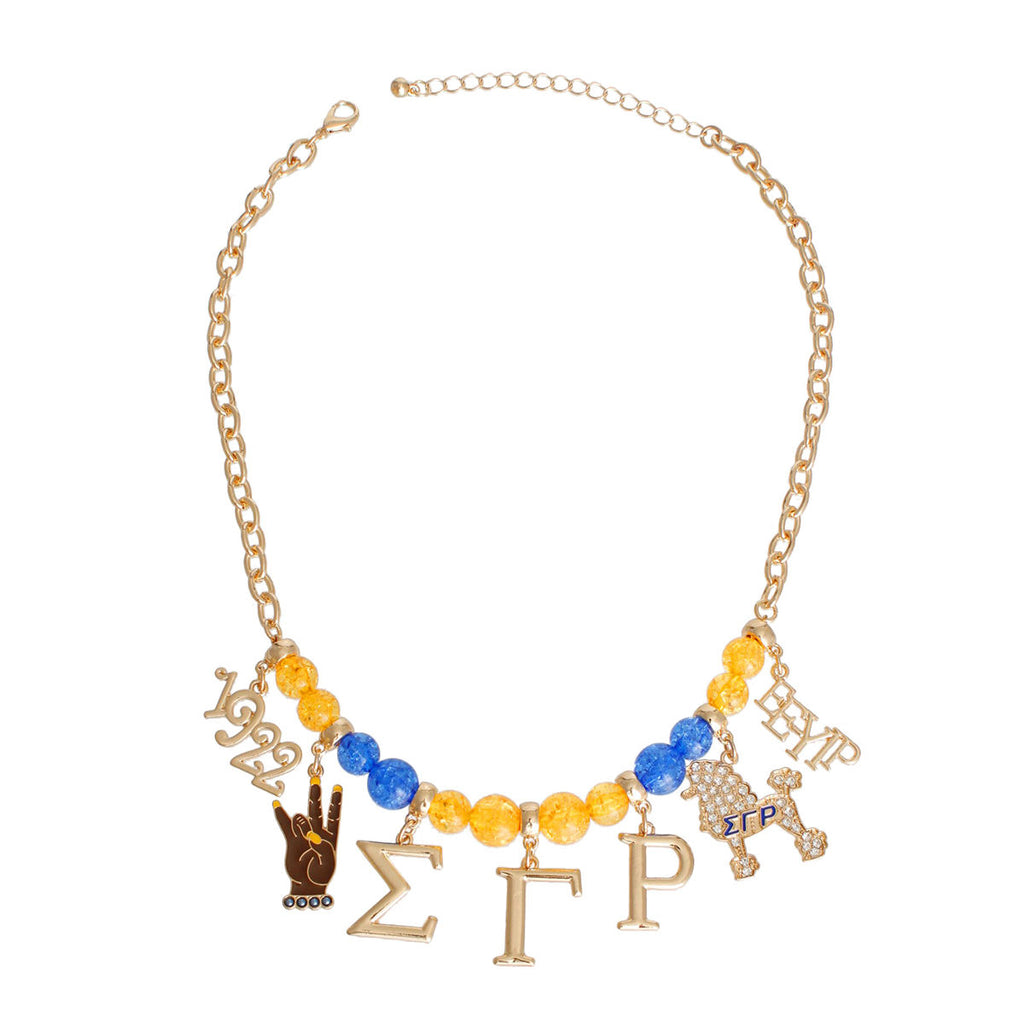 Blue Bead Sigma Necklace SGRHO