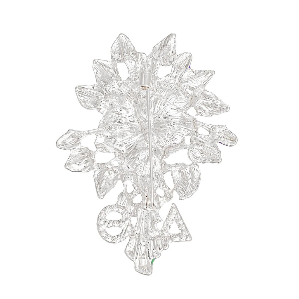 DST Sorority Purple Violets Silver Brooch Women