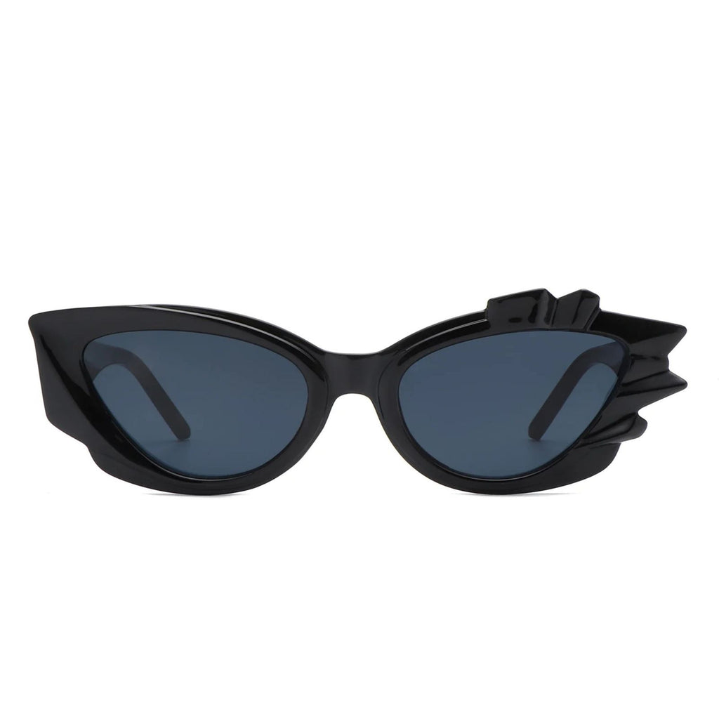 Sunglasses Black Flame Irregular Cat Eye Women