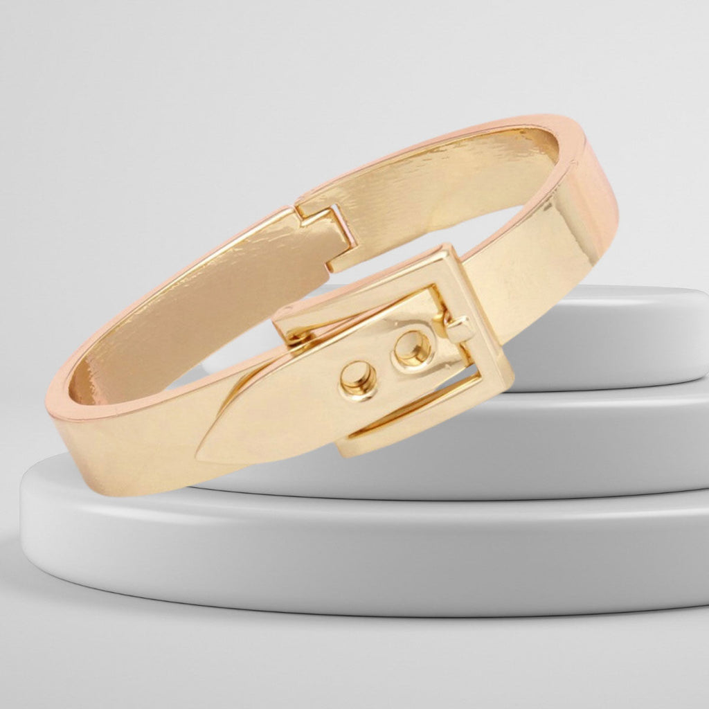 Bangle Gold Belt Buckle Contemporary Bracelet