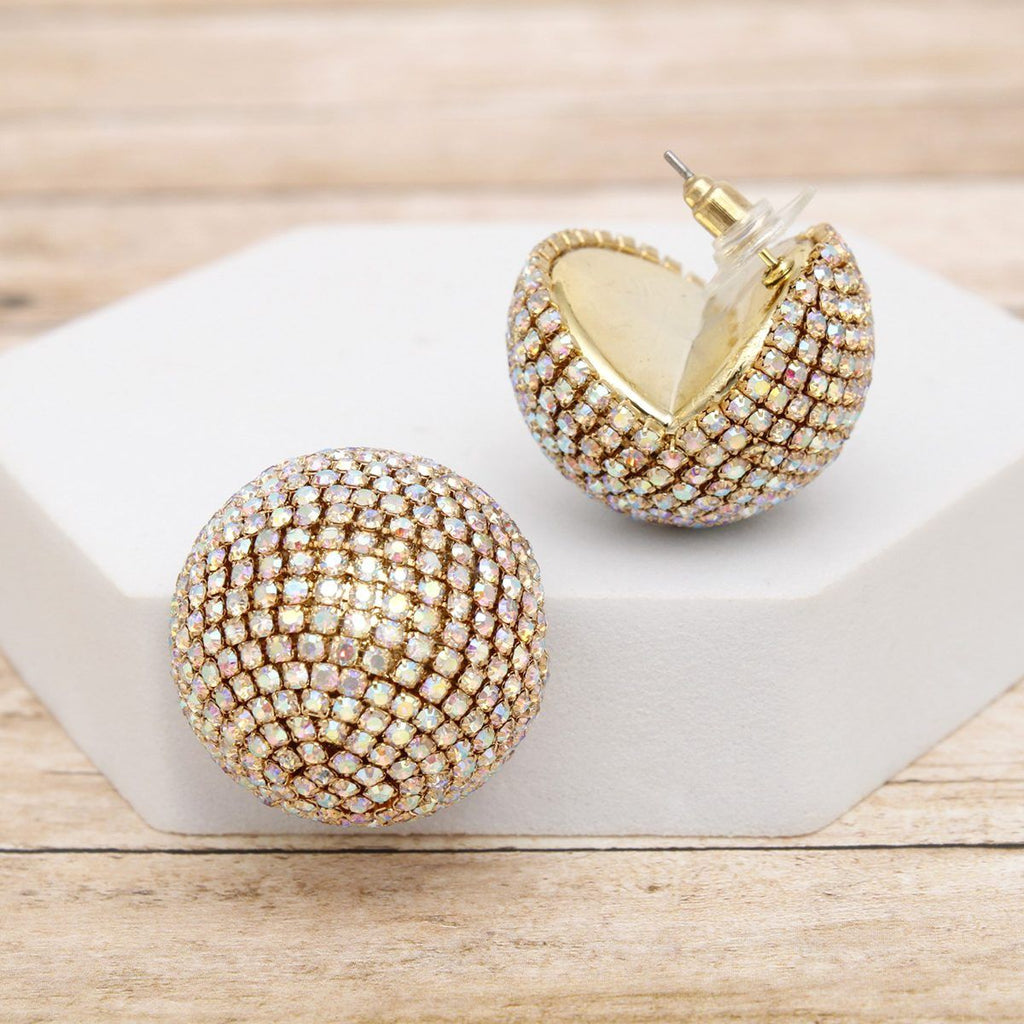 Stud Disco Glam Radiant Aurbo Gold Sphere Earrings