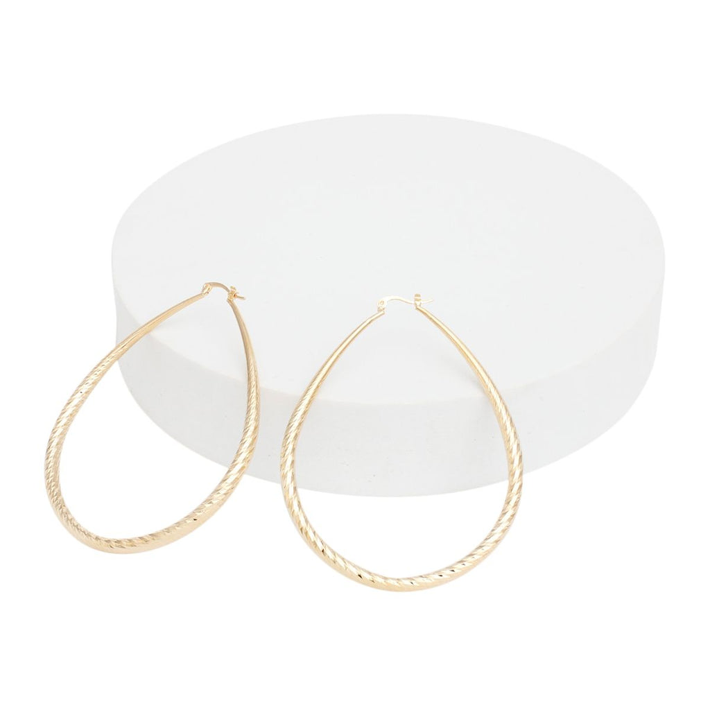 Hoop Etched Gold Teardrop Reinvented Earrings
