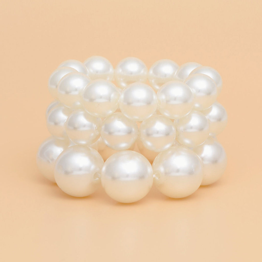 Bracelets Jumbo Cream Pearl Stretch Set for Women