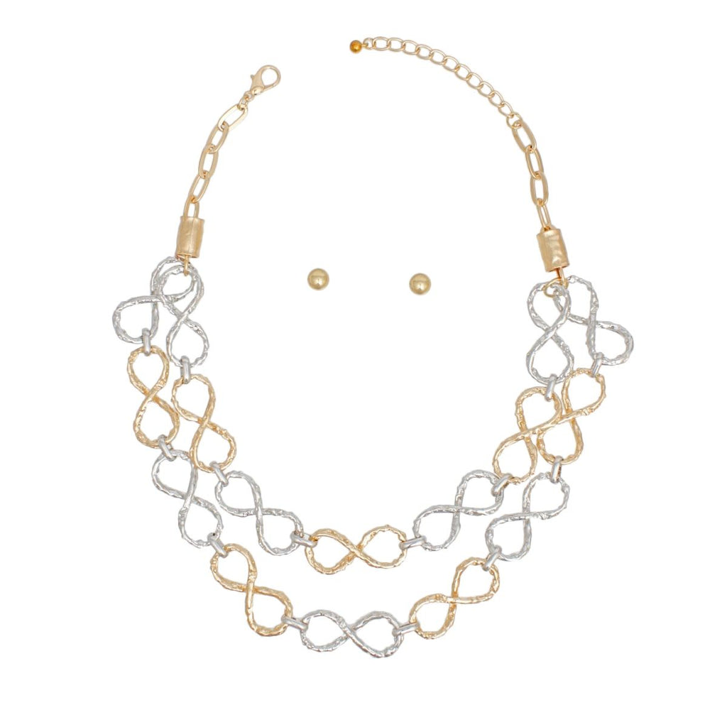 Chain Mixed Infinity Chain Link Rugged Necklace