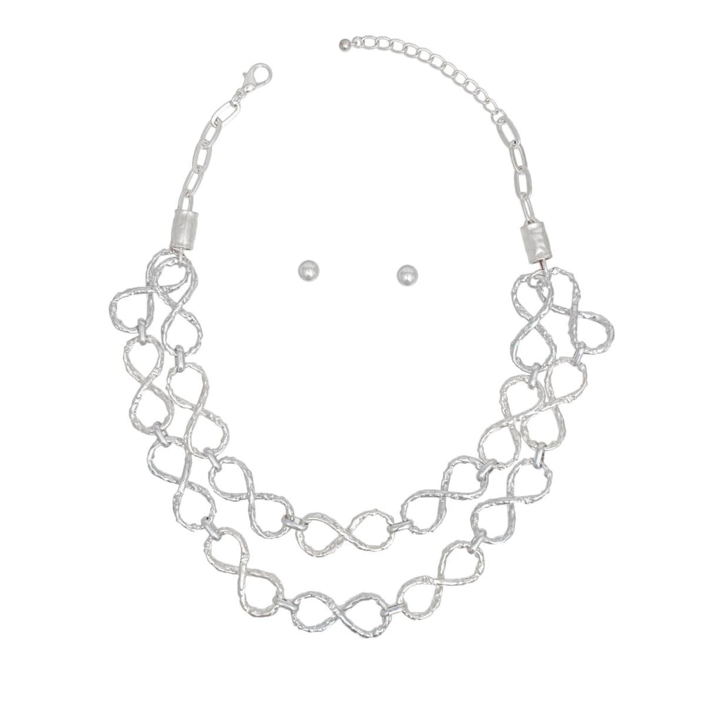 Chain Silver Infinity Chain Link Rugged Necklace