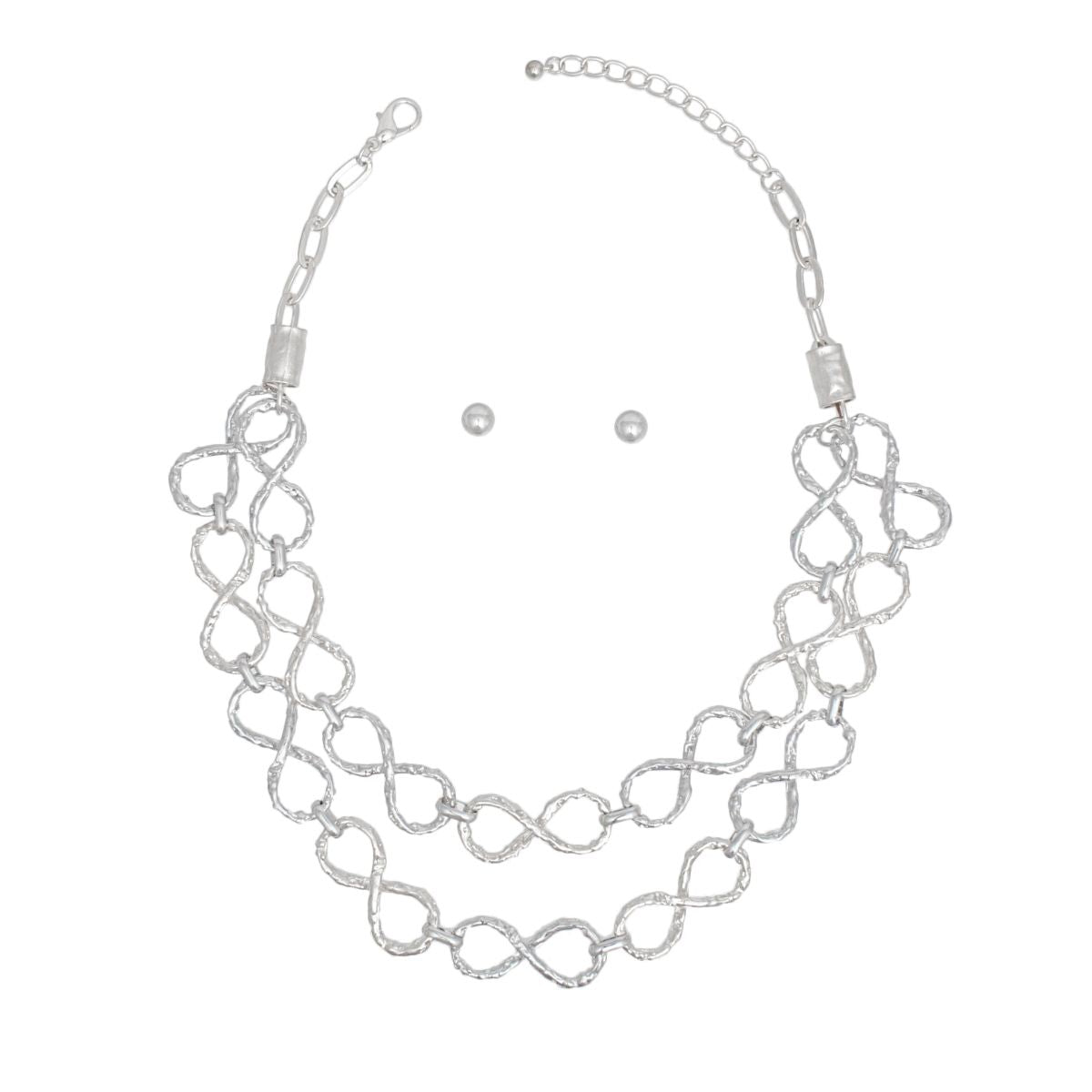 Chain Silver Infinity Chain Link Rugged Necklace