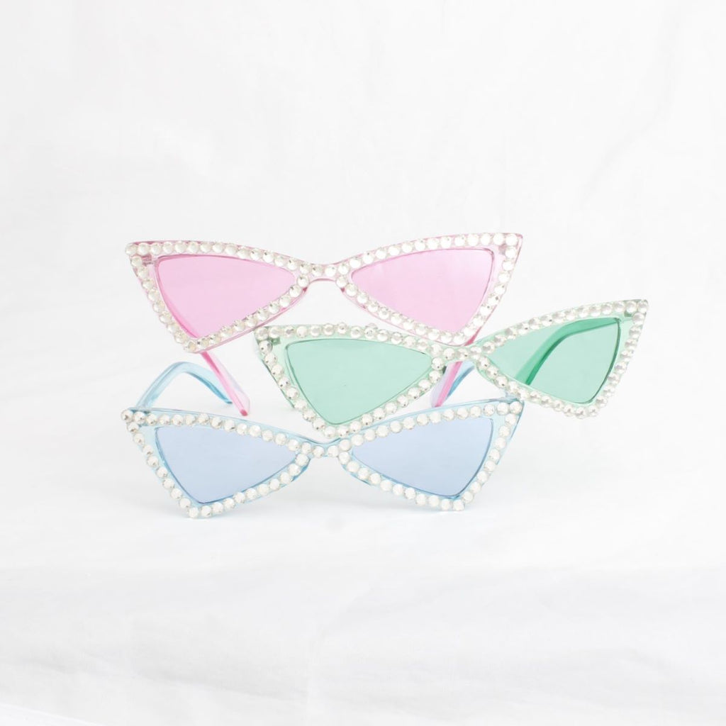 Sunglasses Fuchsia Cat Eye Rhinestone Retro Eyewear