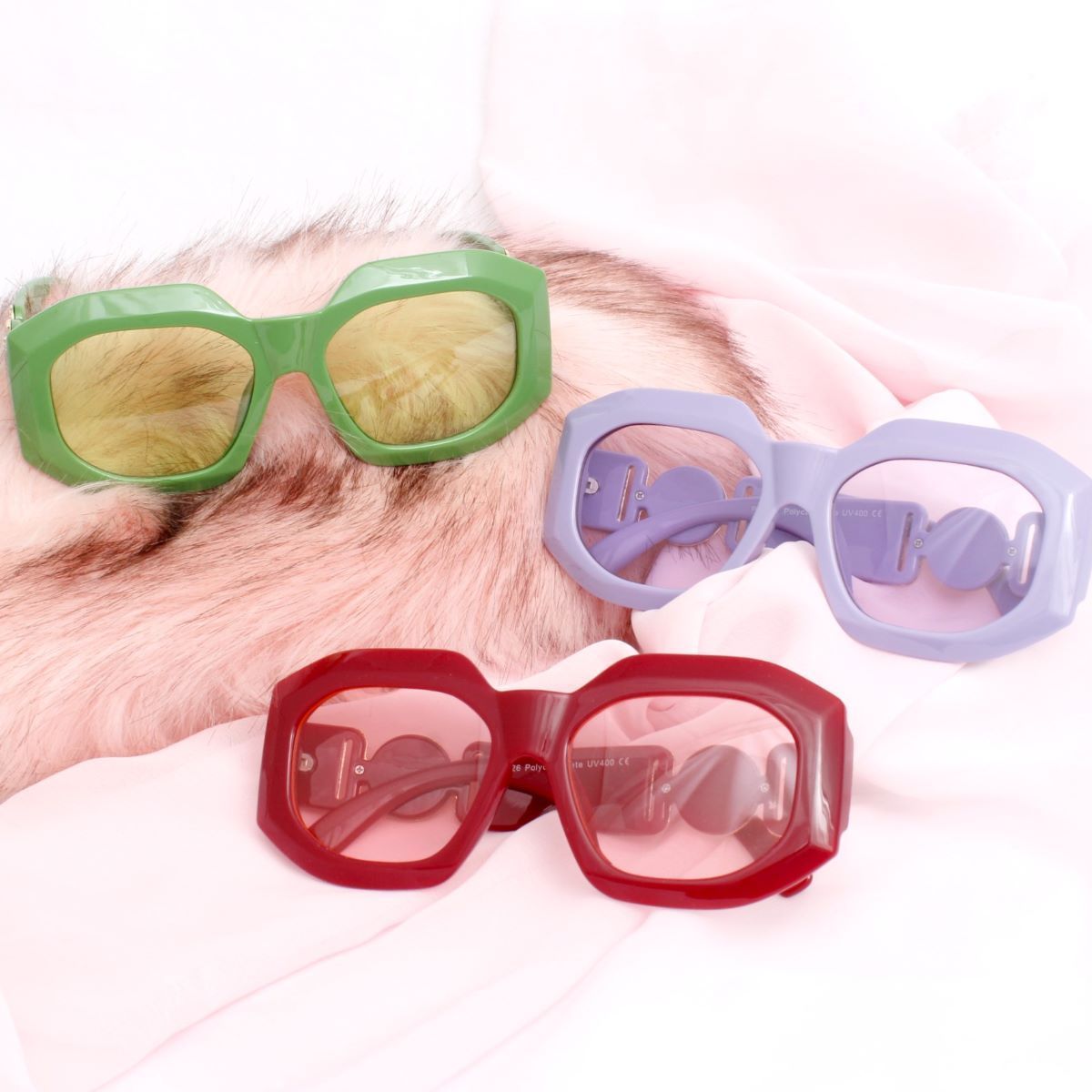 Sunglasses Purple Oversized Geo Luxe Eyewear