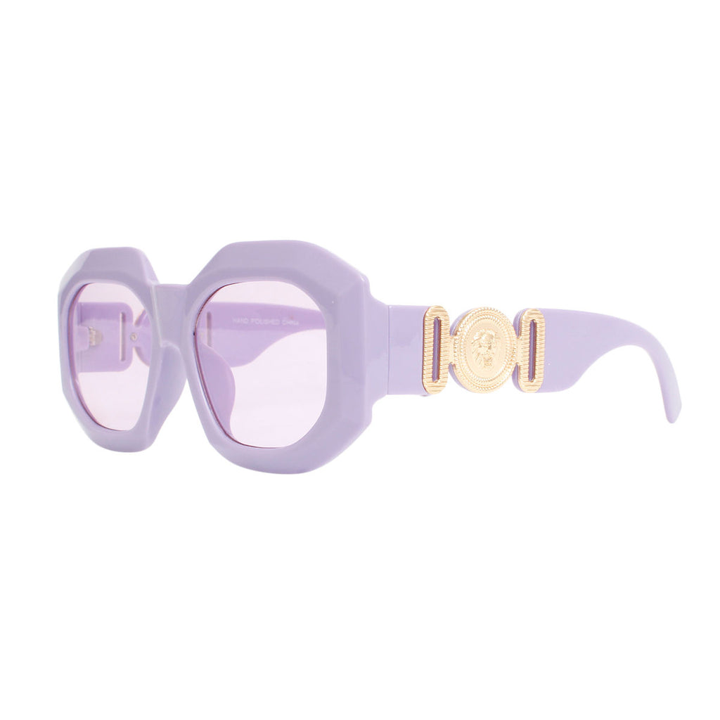 Sunglasses Purple Oversized Geo Luxe Eyewear