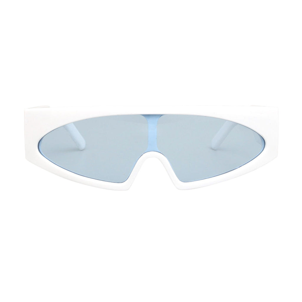 Sunglasses White Thin Visor Modern Eyewear Women