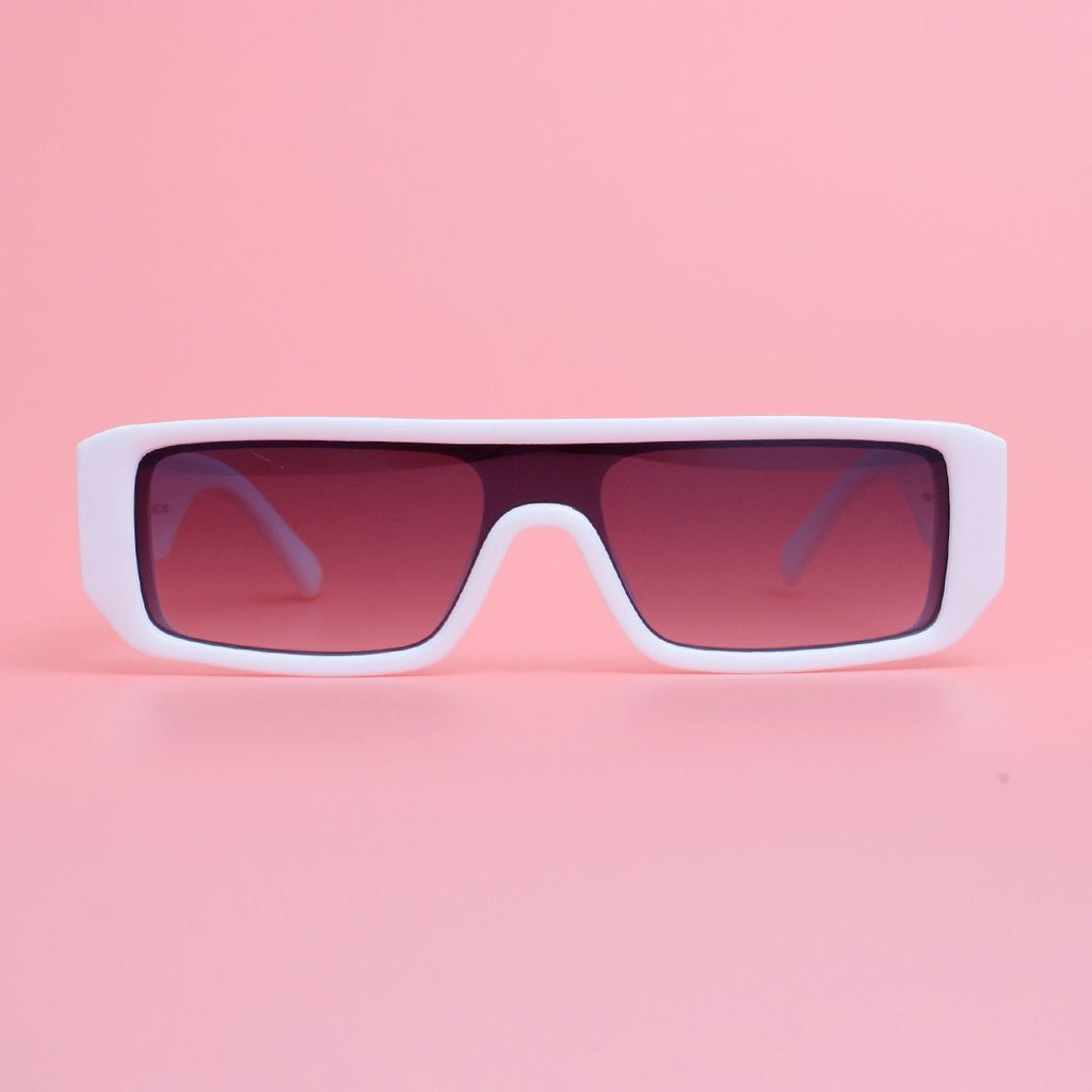 Sunglasses White Gold Panther Rectangle Eyewear