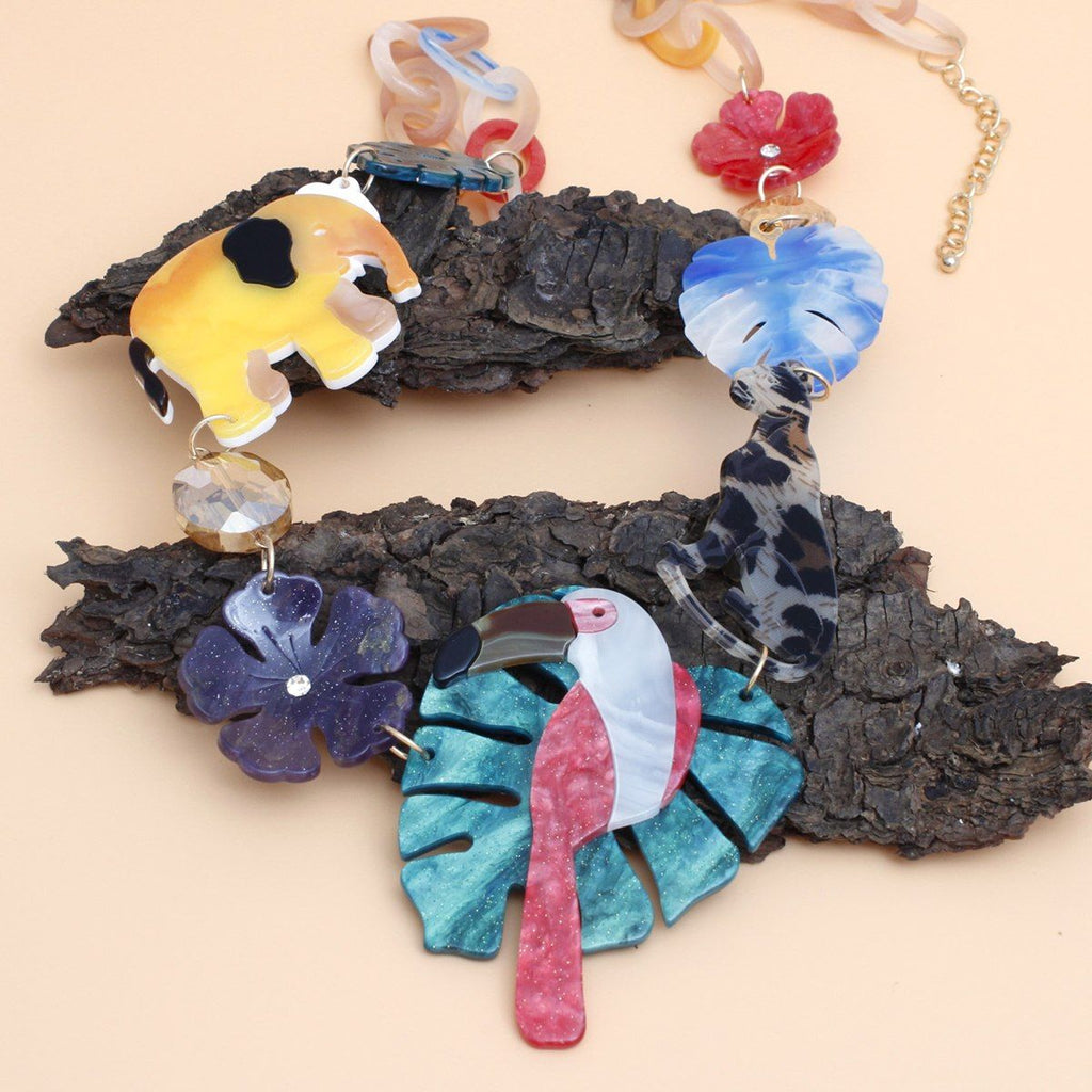 Linked Tropical Jungle Island Glamour Necklace