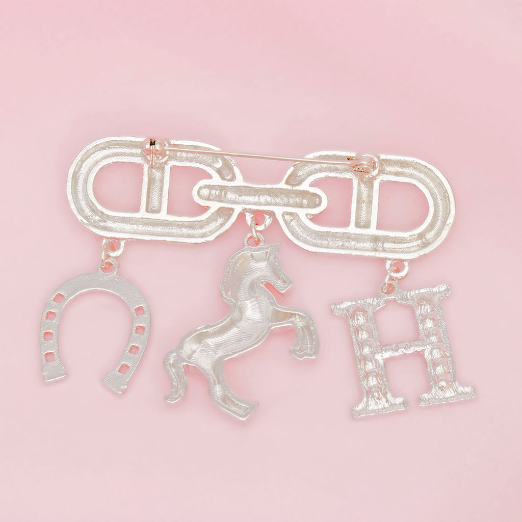 Brooch Silver Iconic H Equestrian Parisian Pin