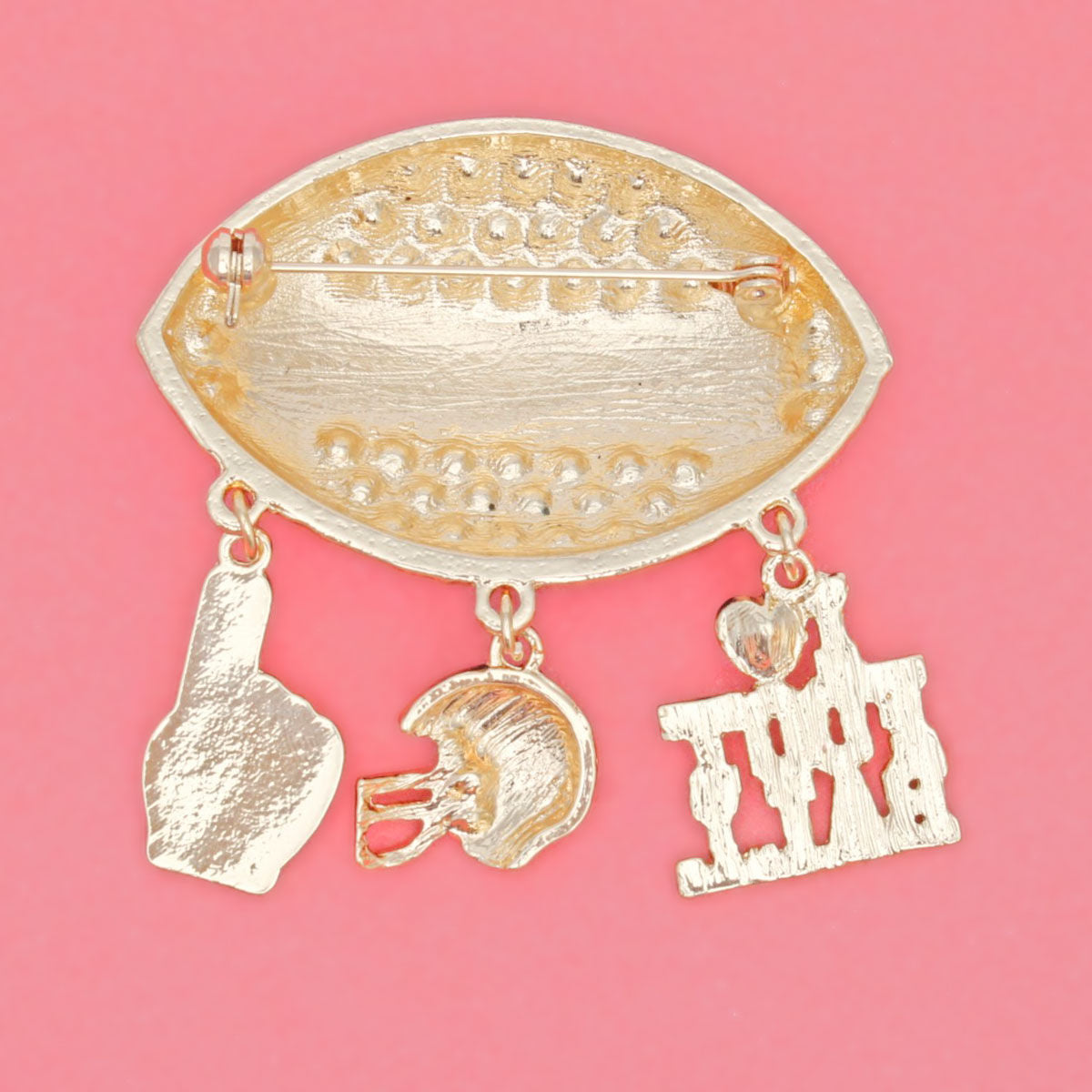 Brooch Football Team Spirit Blue and White Pin