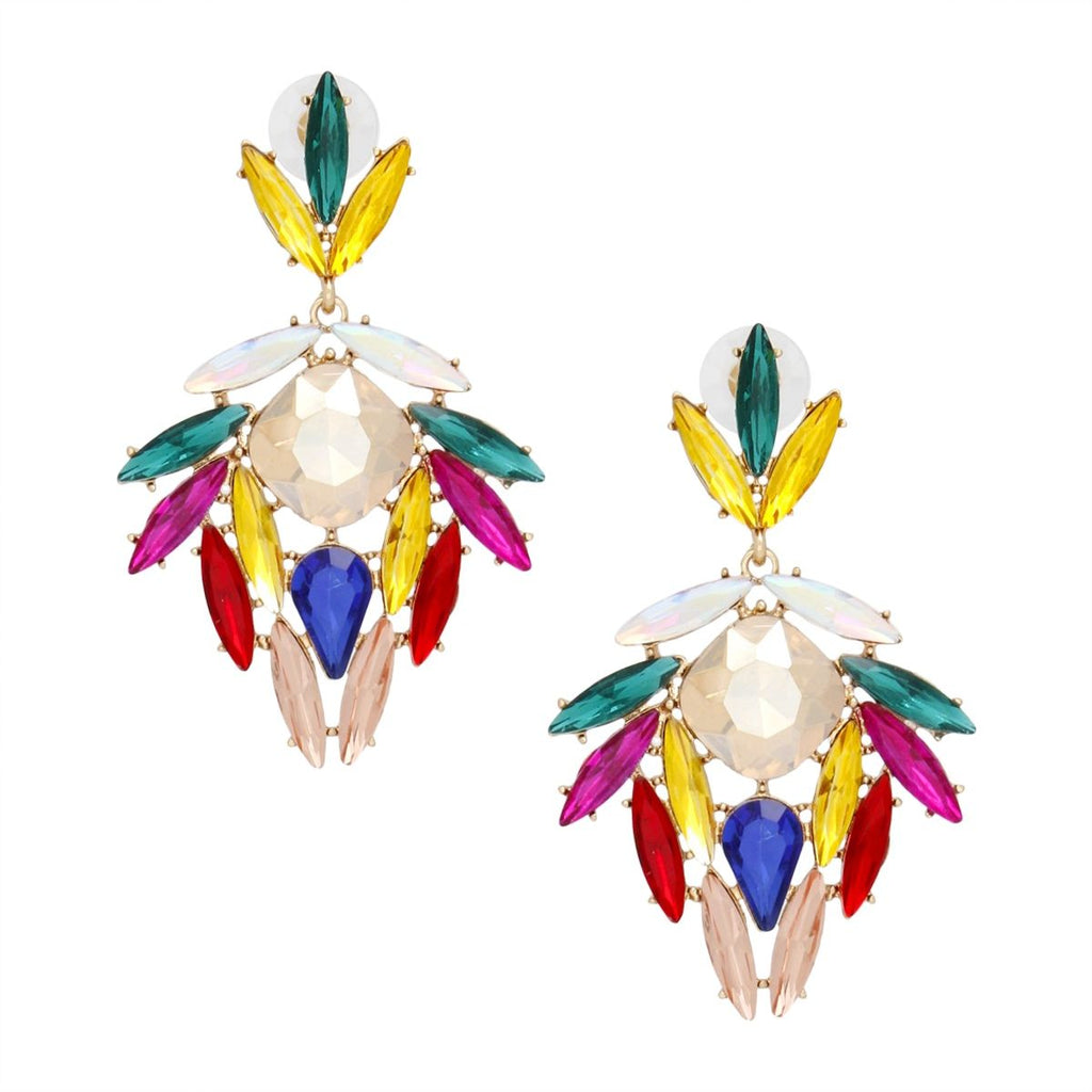 Drop Show Stopping Multi Marquise Crystal Earrings
